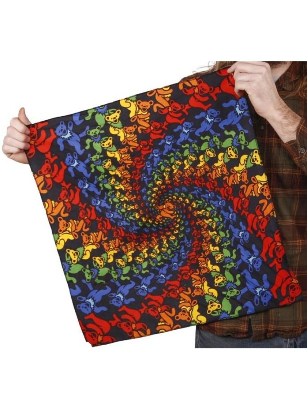 New Dancing Bears Spiral Grateful Dead Bandana Deadhead Headband Mask Bear NWT - Picture 2 of 3